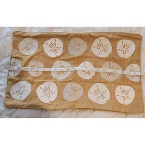 William Sanoma 100% Linen Pillow Case With Sand Dollars Embroidered MSRP $108‎